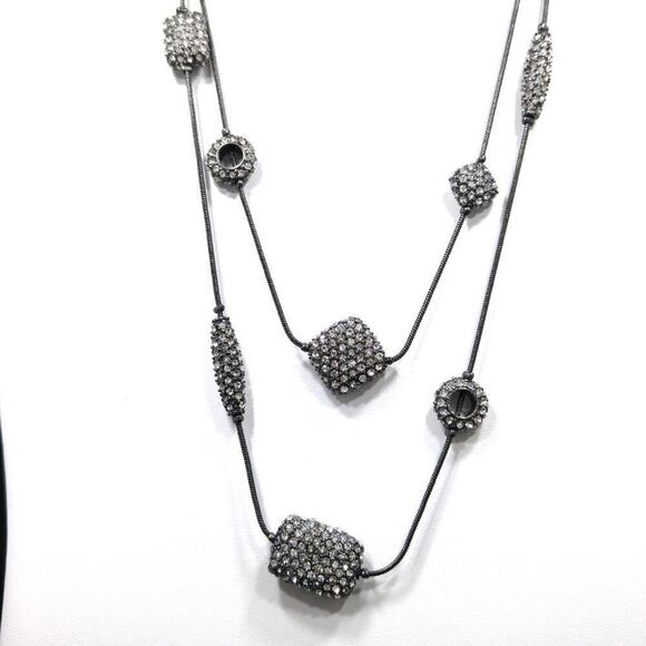 Chico's Clear Rhinestone Necklace Stretch Bracelet Set, 19 Inches, 7 Inches - Picture 7 of 8